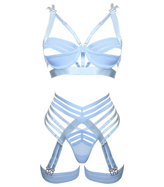 Muse Fetish Play Sexy Womens Lingerie Set Blue Blue Large Her Fetish