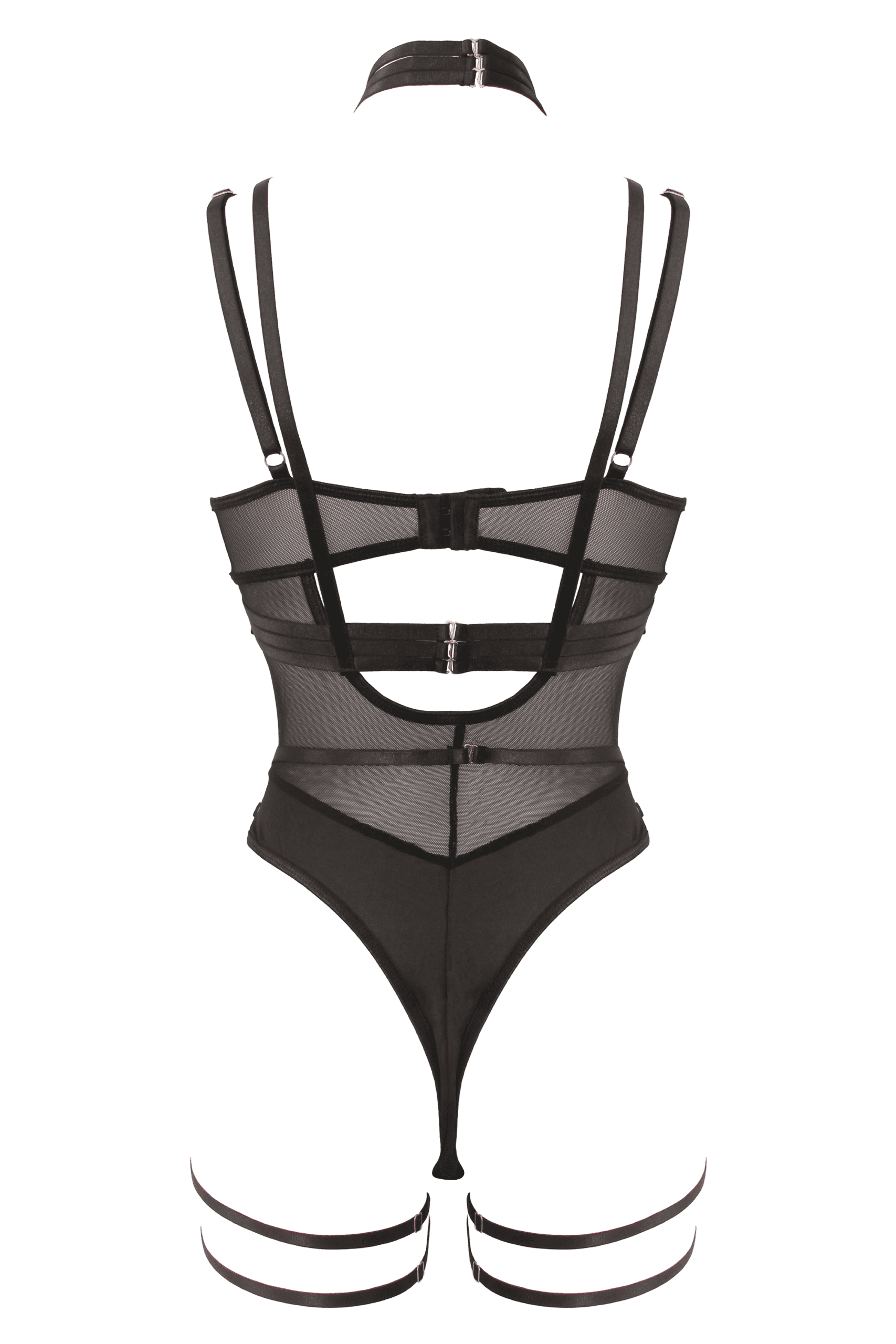 Muse Lingerie 3 Piece Bodysuit With Elastic Brace Top Her Fetish