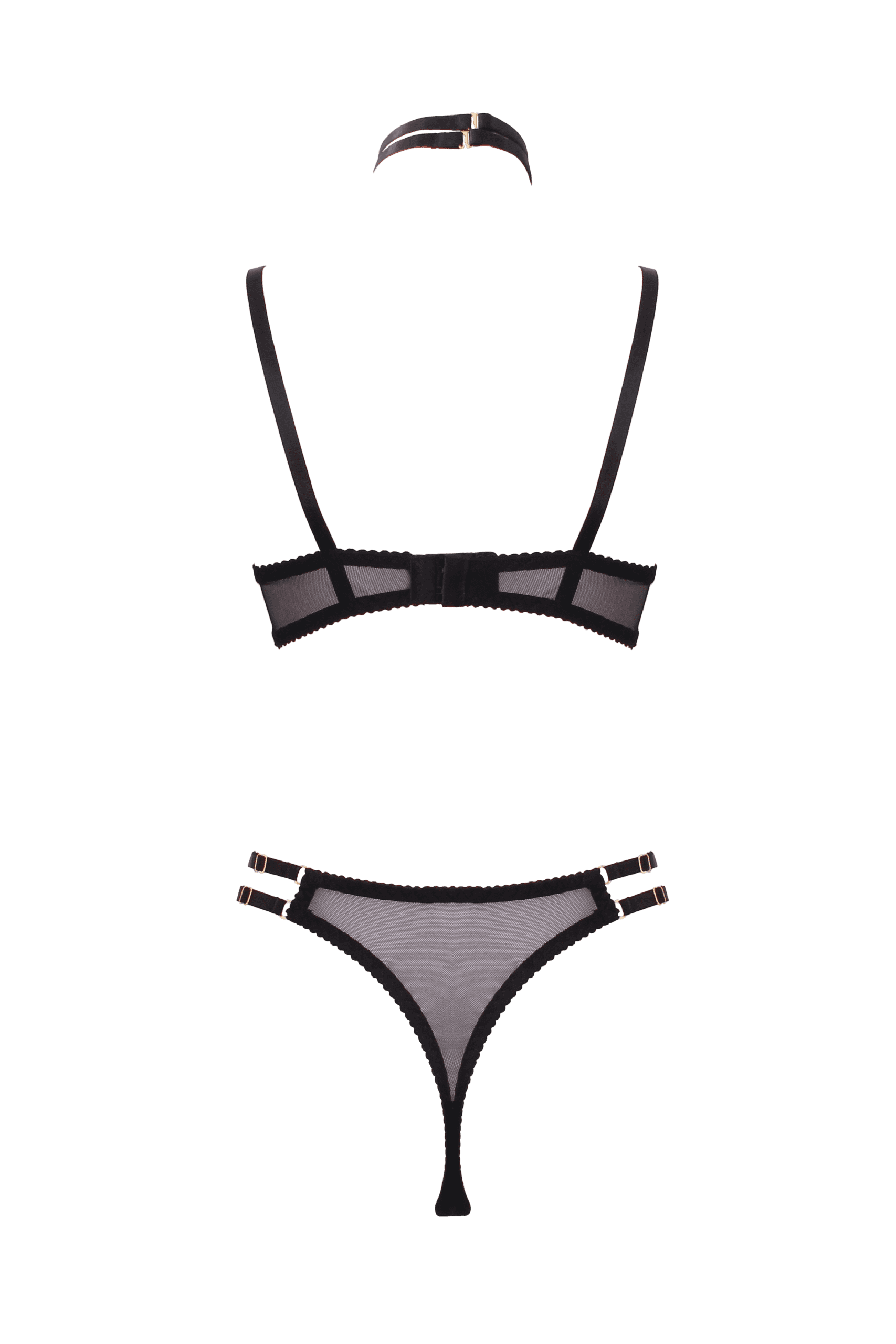 Muse Lingerie 3 Piece Peek a Boo Bra and Panty Set Her Fetish