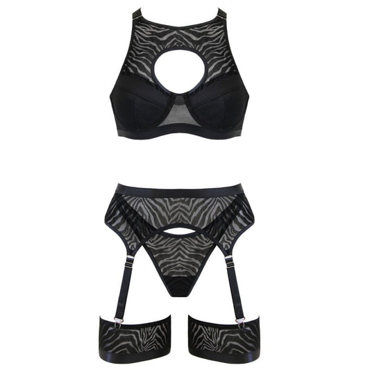 Muse 5-Piece Fetish Play Sexy Womens Lingeri Set Black - Her Fetish