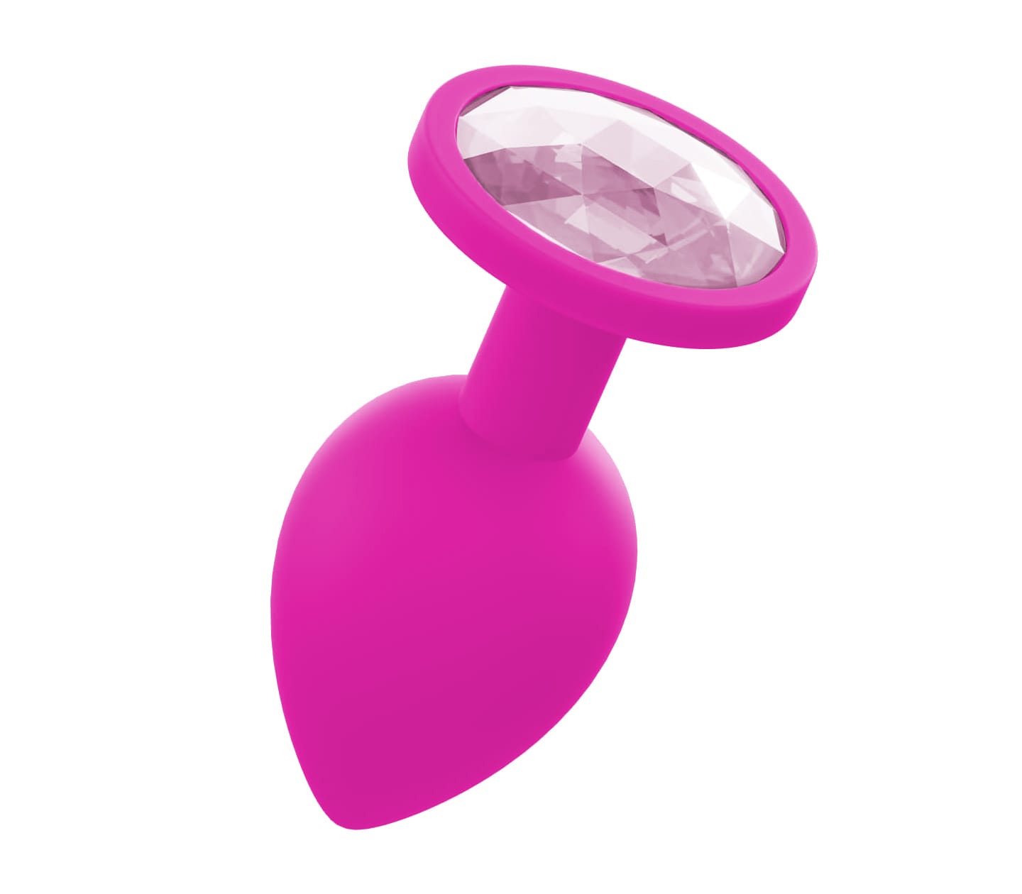 Love In Leather Silicone Butt Plug With Gem Pink Butt Plugs