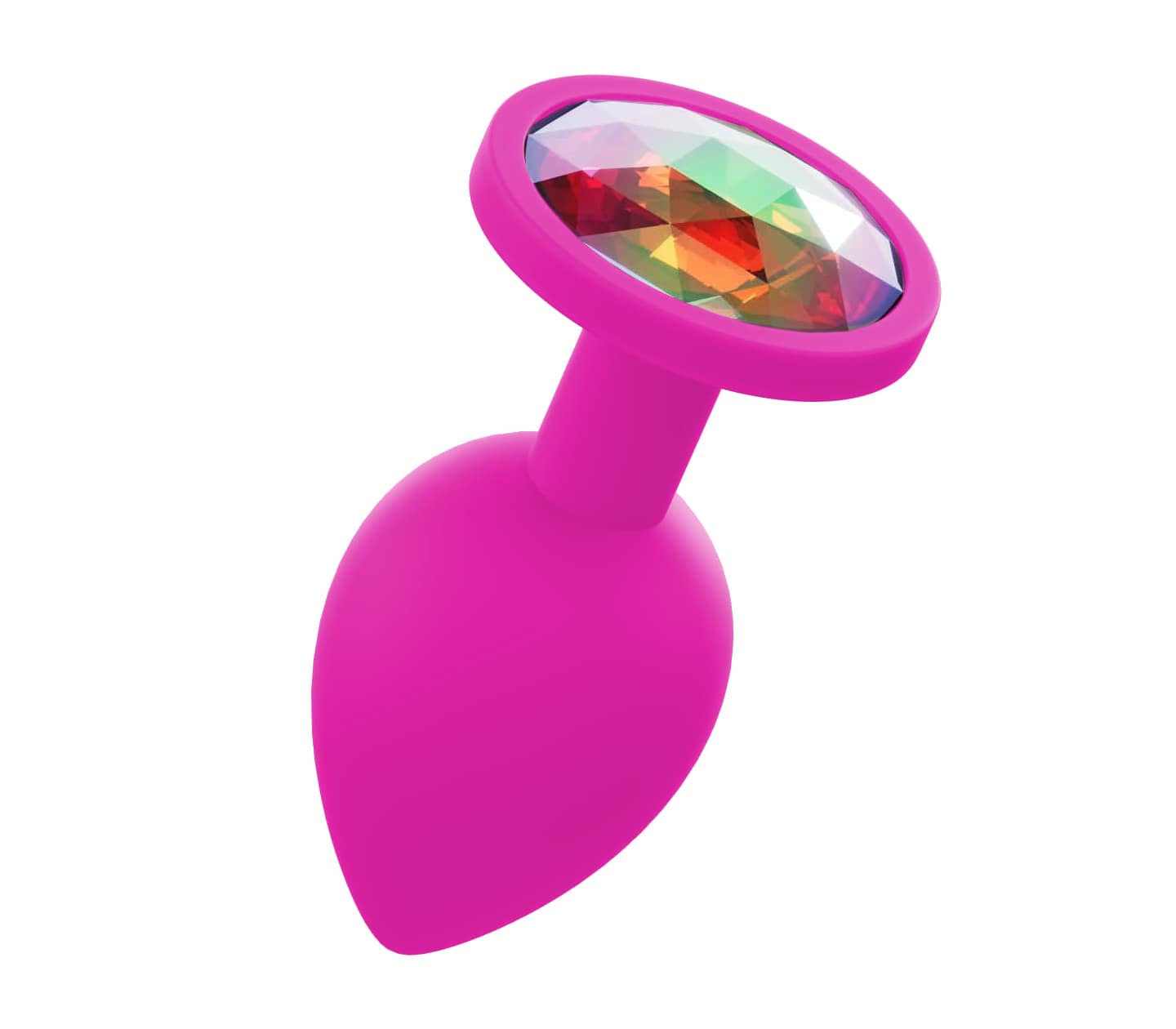 Love In Leather Silicone Butt Plug With Gem Pink Butt Plugs