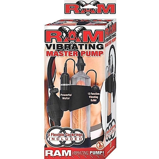 Ram Vibrating Master Mens Penis Pump Clear - Pumps, Extenders and Sleeves