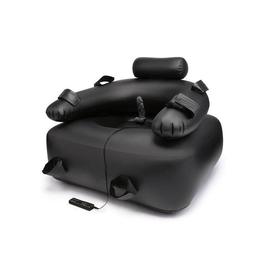 Xgen Whipsmart Inflatable Bondage Chair Vibrating Dong Black Sex Furniture