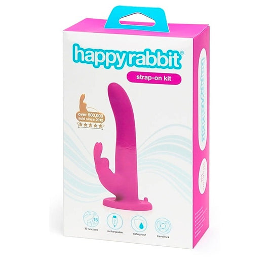 Happy Rabbit Vibrating Strap-On Harness Set Purple