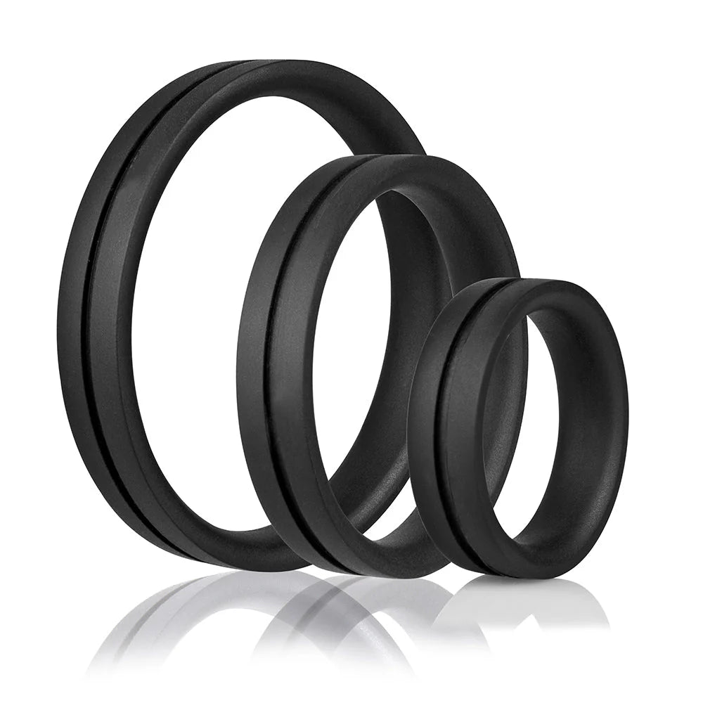 Screaming O RingO Pro X3 Super Stretchy Cock Rings Set Black Stretchy Cock Rings