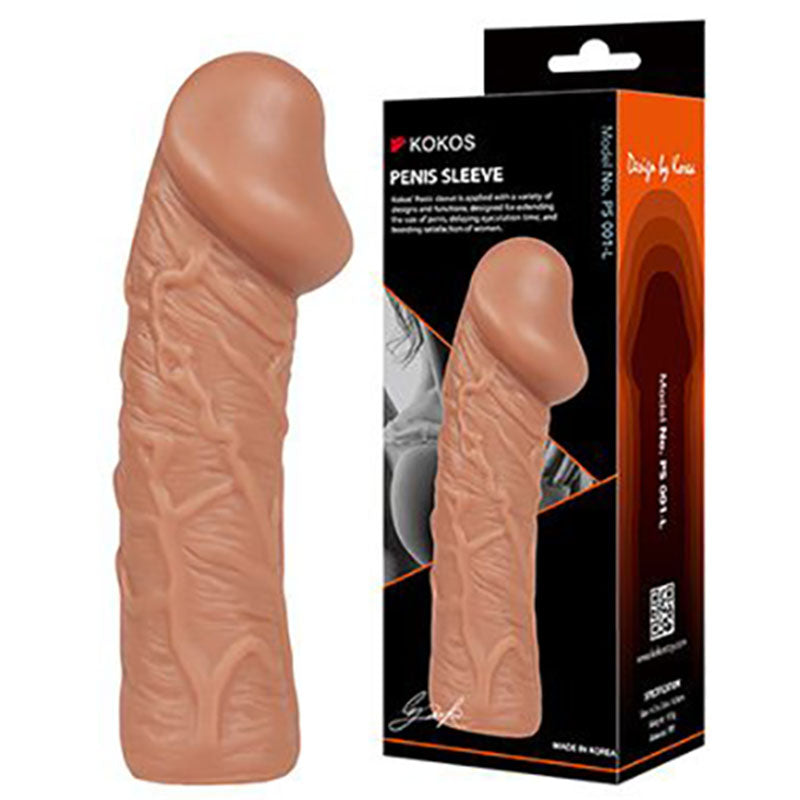 Kokos Mens Penis Extension Sleeve 1 Large Flesh Penis Sleeves and Extenders
