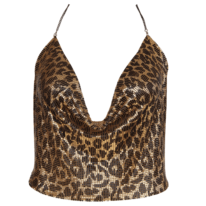 Muse Lingerie Womens Glomesh Clubwear Top Leopard Default Title Skirts And Club Wear