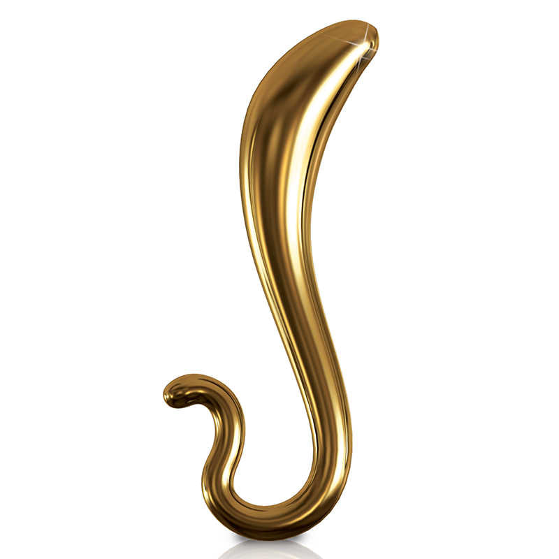 Pipedream Icicles Gold Edition G02 Curved Glass Dildo Glass Sex Toys