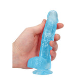 Shots Toys REALROCK Realistic Dildo With Balls Blue Realistic Dildos