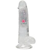 REALROCK Rechargeable LED Vibrating Dong with Balls Vibrating Dildos