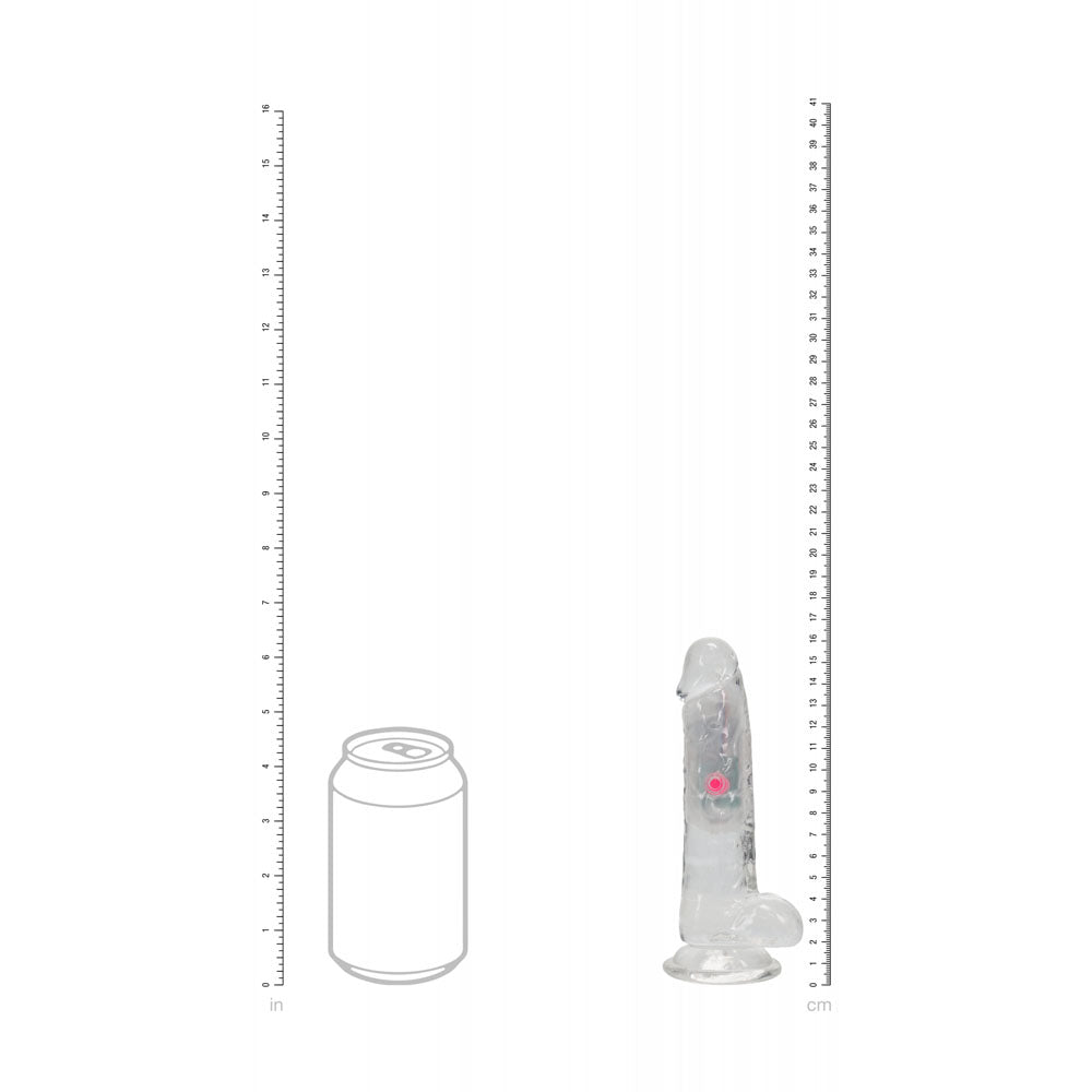 REALROCK Rechargeable LED Vibrating Dong with Balls Vibrating Dildos