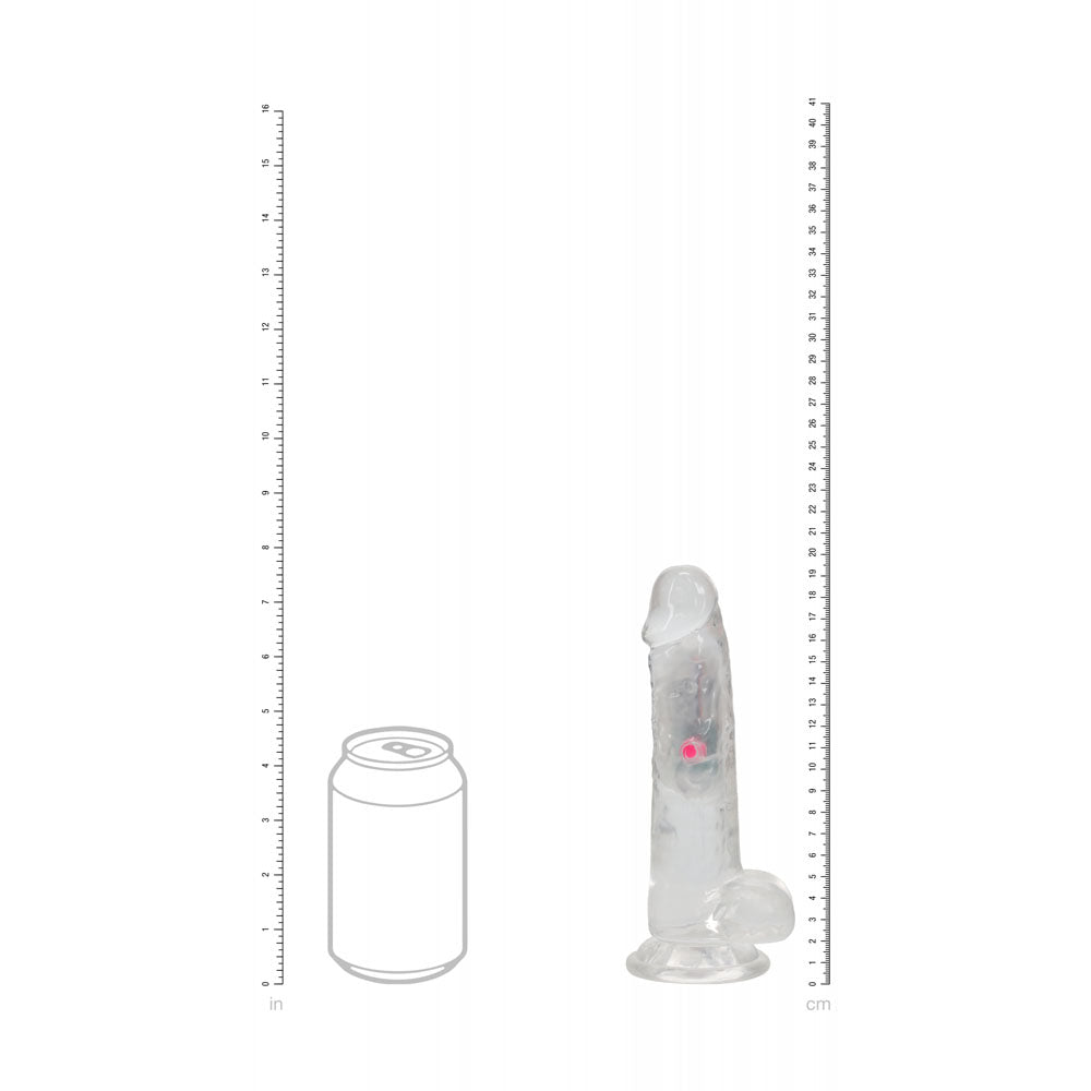 REALROCK Rechargeable LED Vibrating Dong with Balls Vibrating Dildos