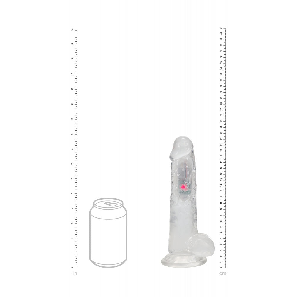 REALROCK Rechargeable LED Vibrating Dong with Balls Vibrating Dildos