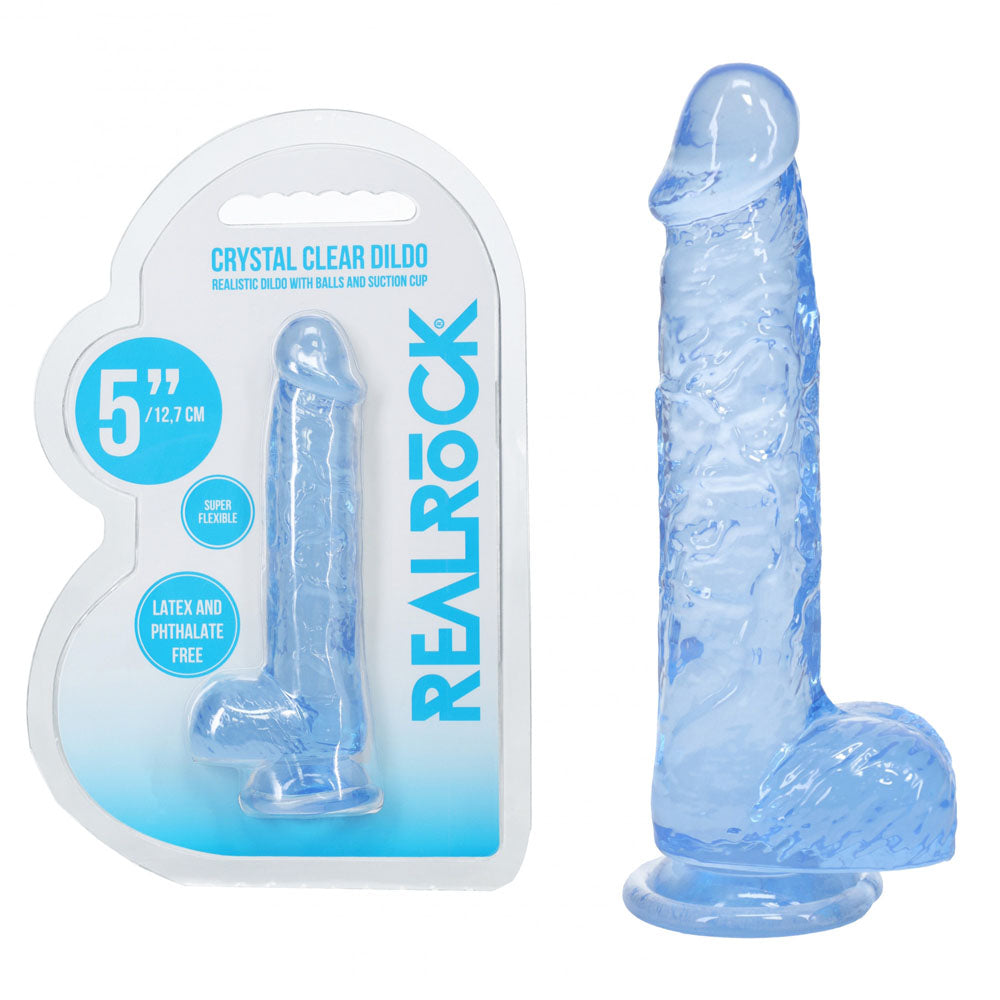 REALROCK 5 Inches Crystal Clear Realistic Dildo with Balls - Realistic Dildos