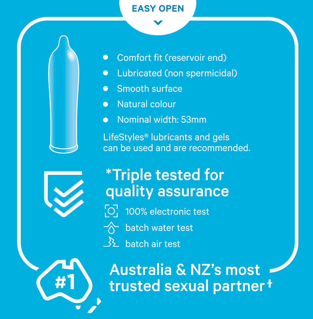 Lifestyles Regular Comfort Fit Condoms 6 Pack Condoms