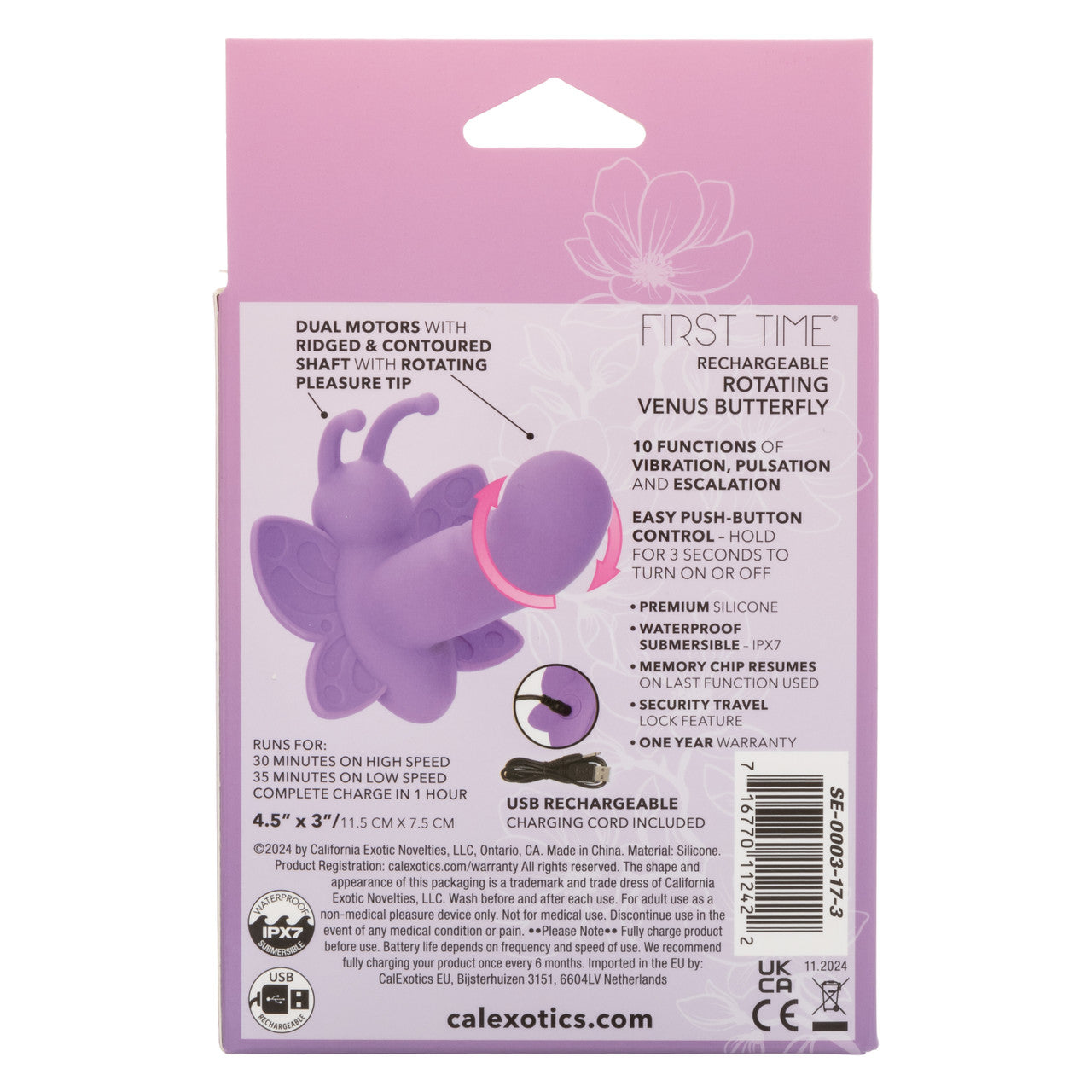 CalExotics First Time Rotating Venus Butterfly Massager Clit Ticklers and Pulsators