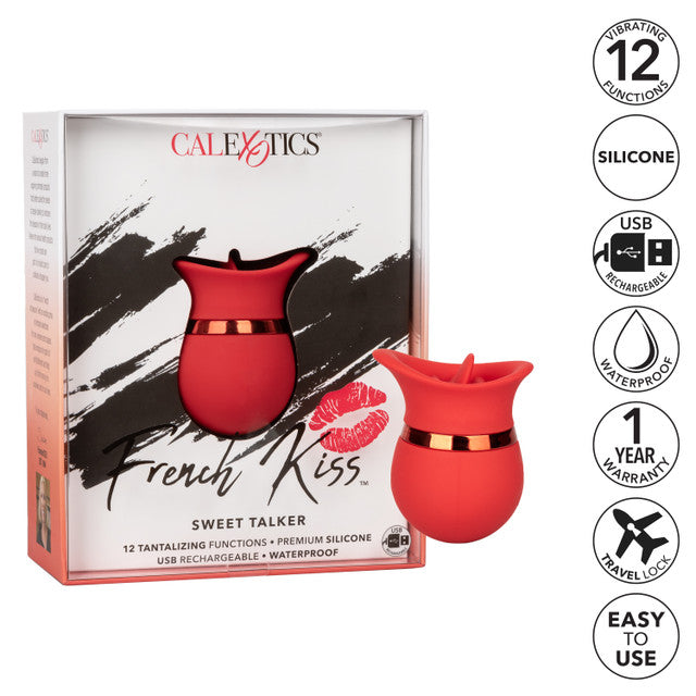 French Kiss Sweet Talker 12 Function Clitoral Stimulator Red Clit Ticklers and Pulsators