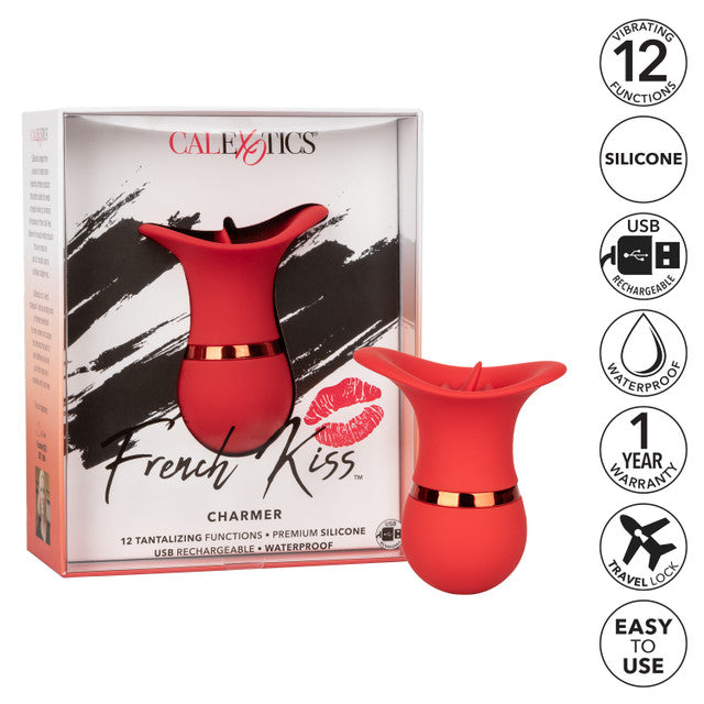 French Kiss Charmer 12 Function Clitoral Vibrator Red Clit Ticklers and Pulsators