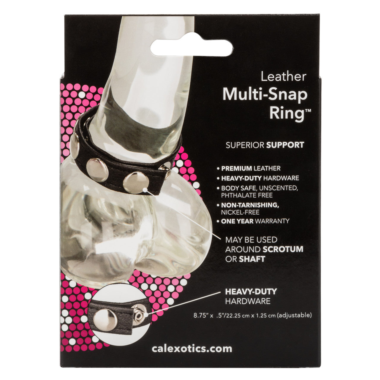 California Exotics Ares Leather Multi Snap Cock Ring Cock Rings