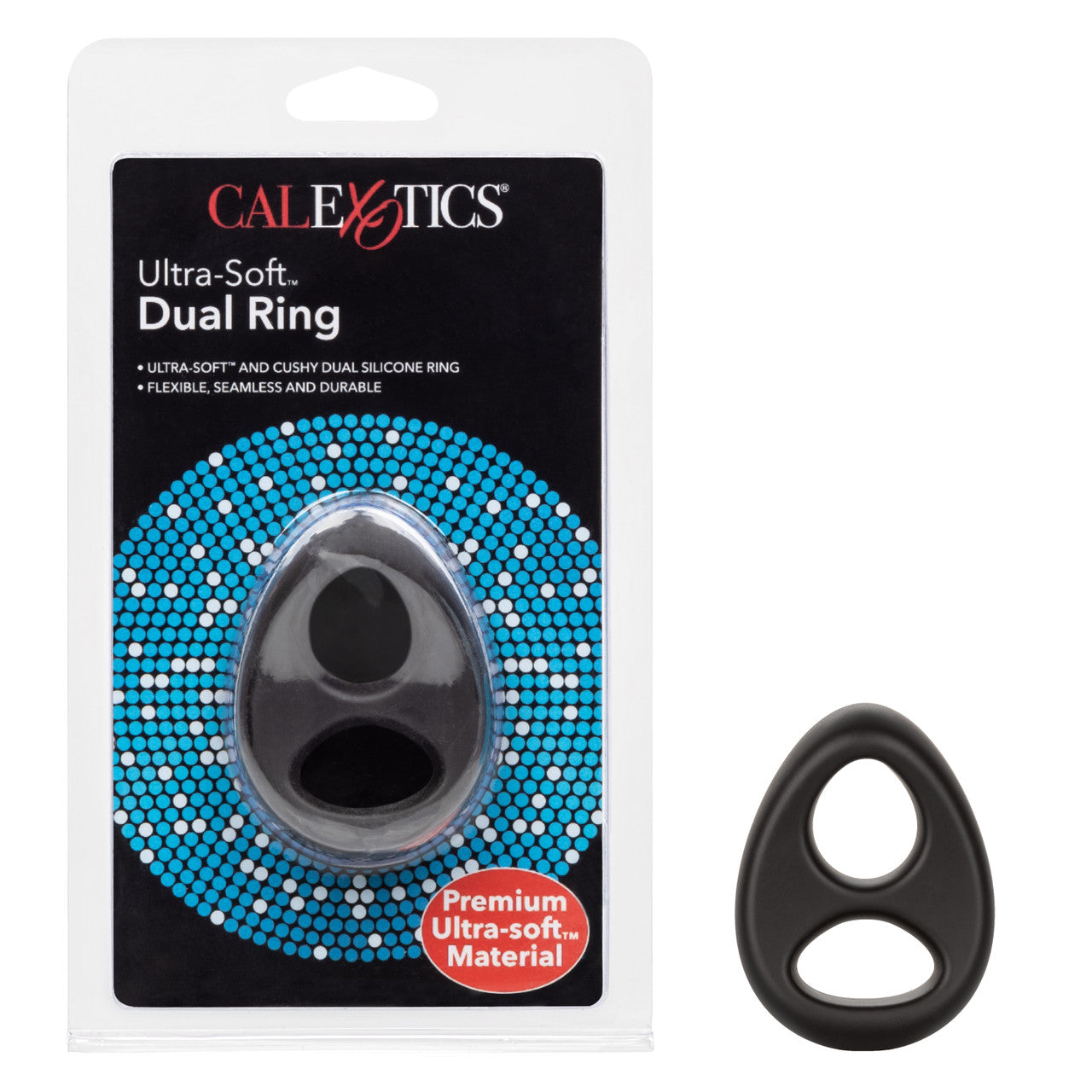 CalExotics Ultra Soft Stretchy Dual Cock Ring Stretchy Cock Rings