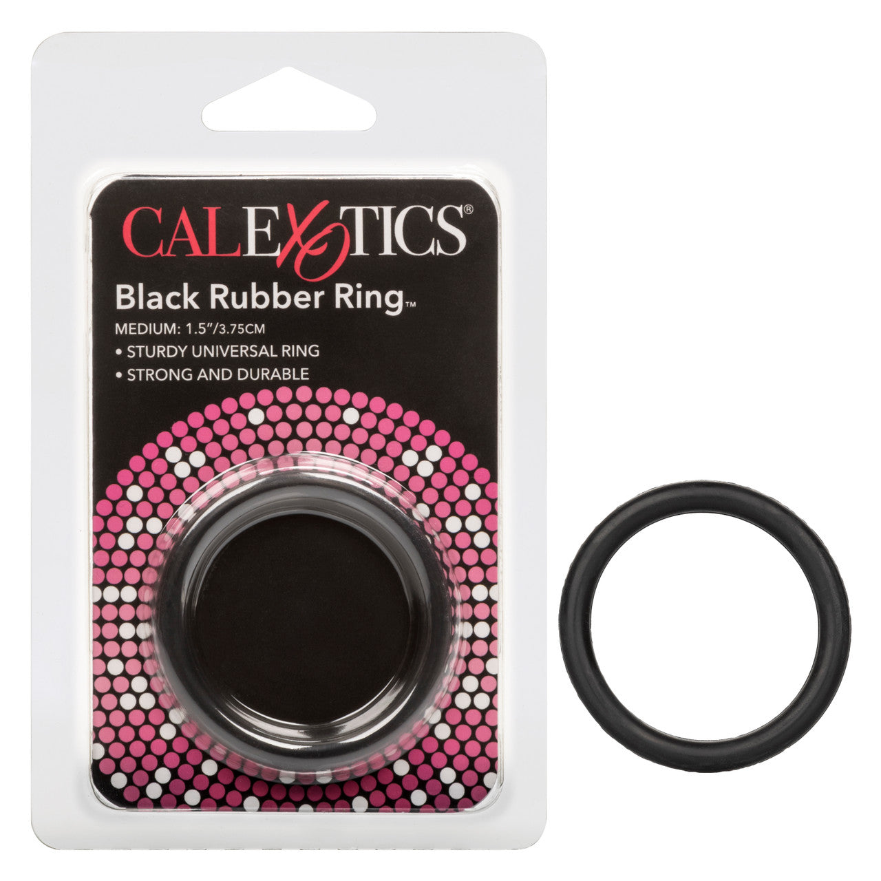 California Exotics Stretchy Mens Rubber Cock Ring Black Medium Stretchy Cock Rings
