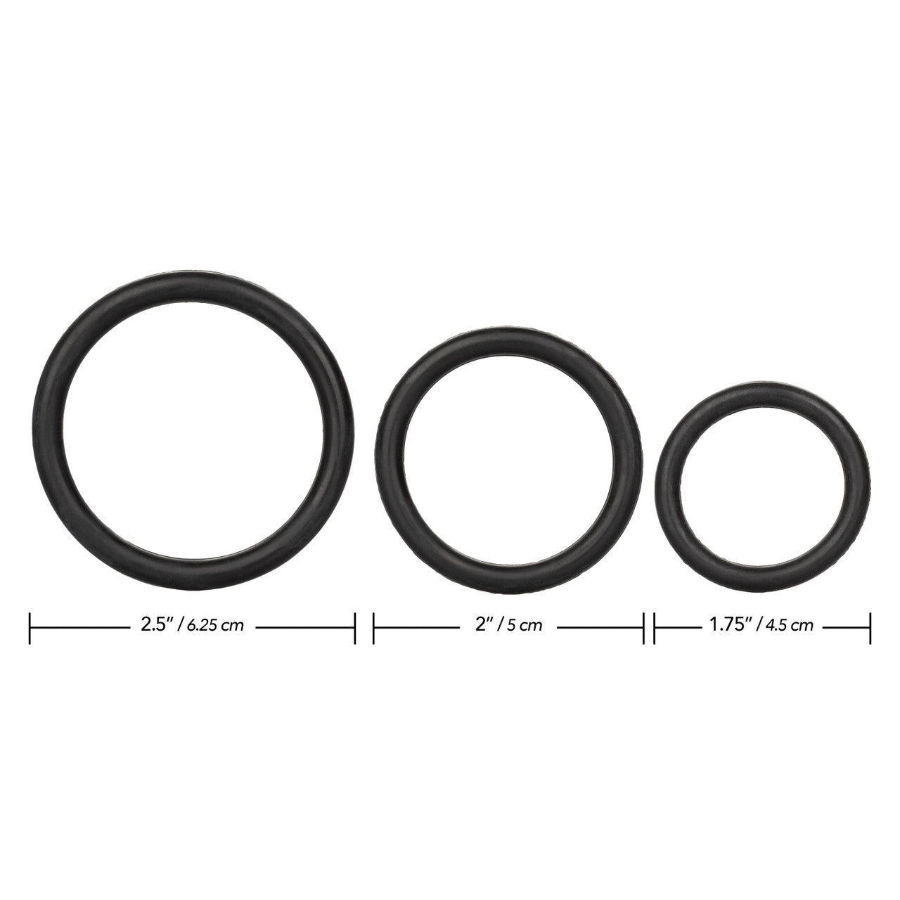 CalExotics 3 Piece Stretchy Rubber Cock Ring Set Stretchy Cock Rings