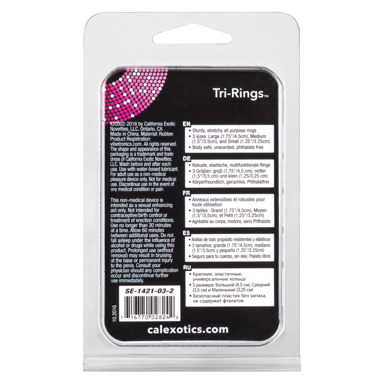 CalExotics 3 PIece Stretchy Mens Tri-Rings Black Stretchy Cock Rings