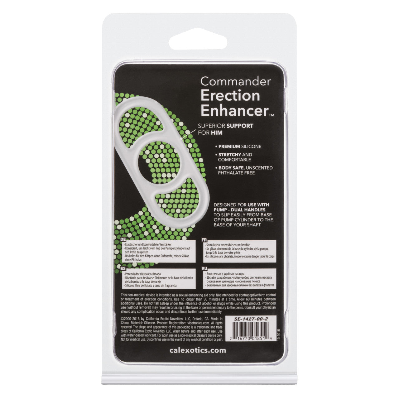 California Exotics Commander Male Erection Enhancer Stretchy Cock Rings