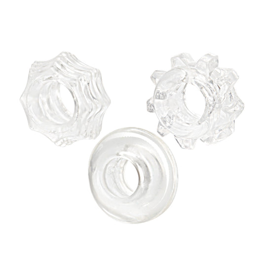 California Exotics Reversible Mens Cock Ring Set Clear Cock Ring Sets