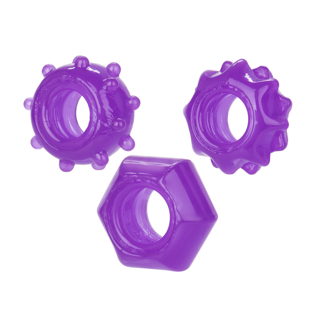 California Exotics Reversible Mens Cock Ring Set Purple Cock Ring Sets