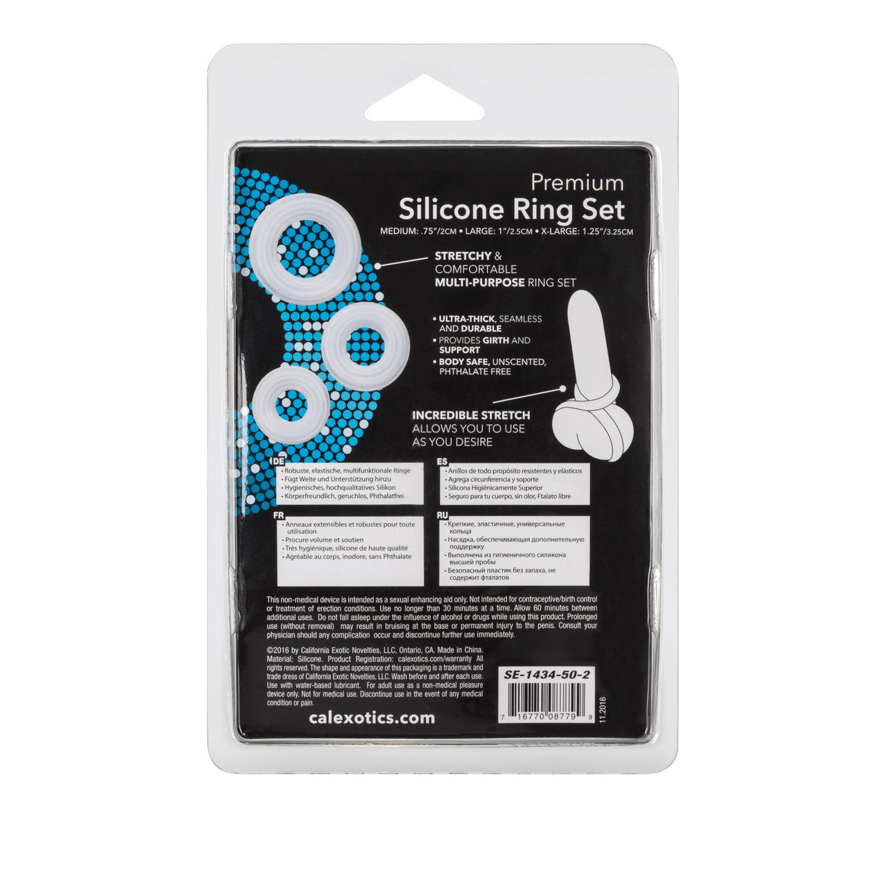 California Exotics Premium Silicone Cock Ring Set Stretchy Cock Rings