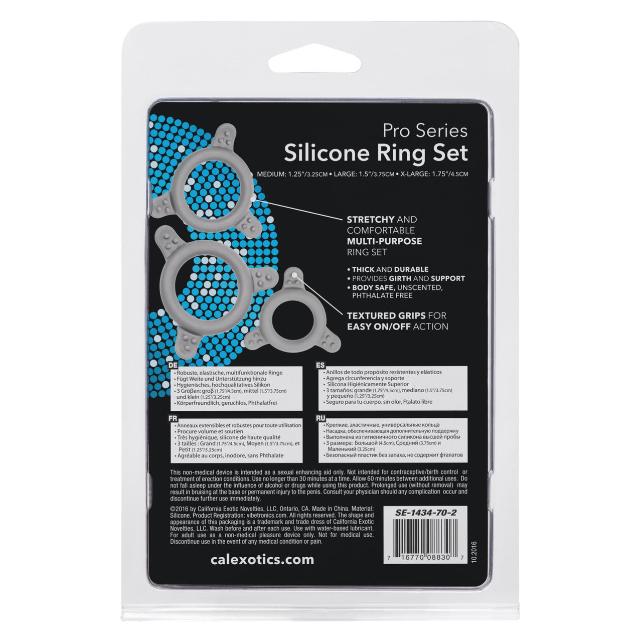 California Exotics Pro Series Silicone Cock Ring Set Stretchy Cock Rings