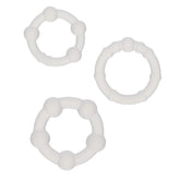 CalExotics Alpha Liquid Silicone Beaded Cock Rings Clear Cock Ring Sets