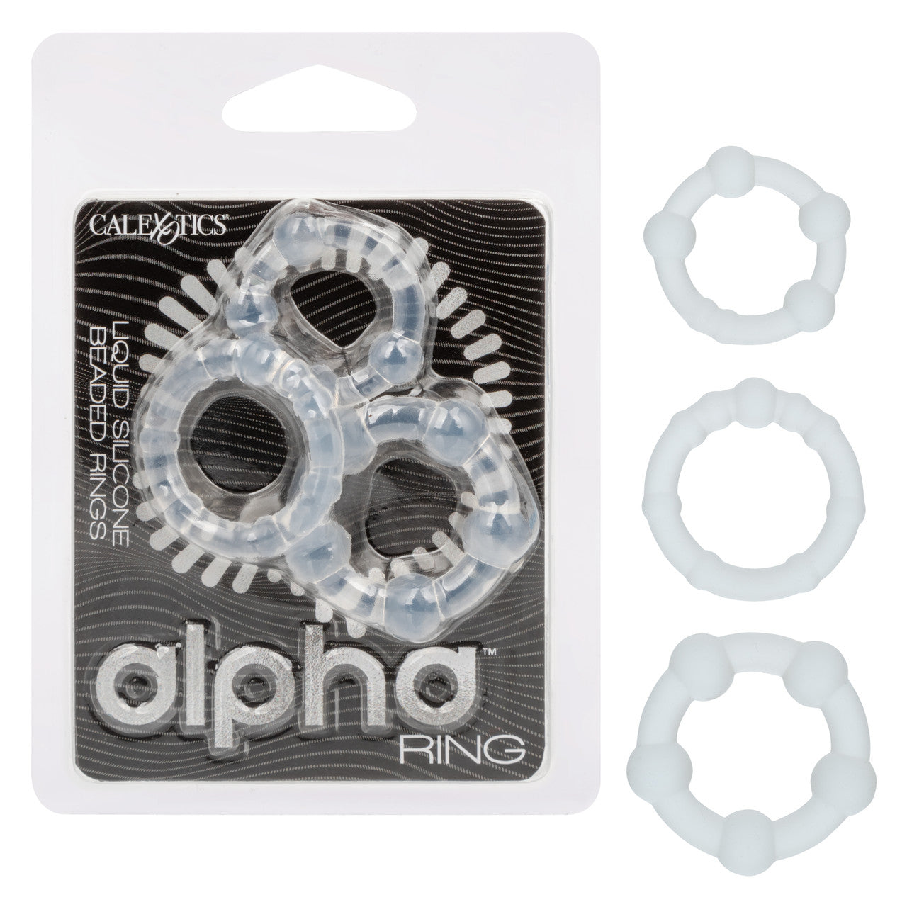 CalExotics Alpha Liquid Silicone Beaded Cock Rings Cock Ring Sets
