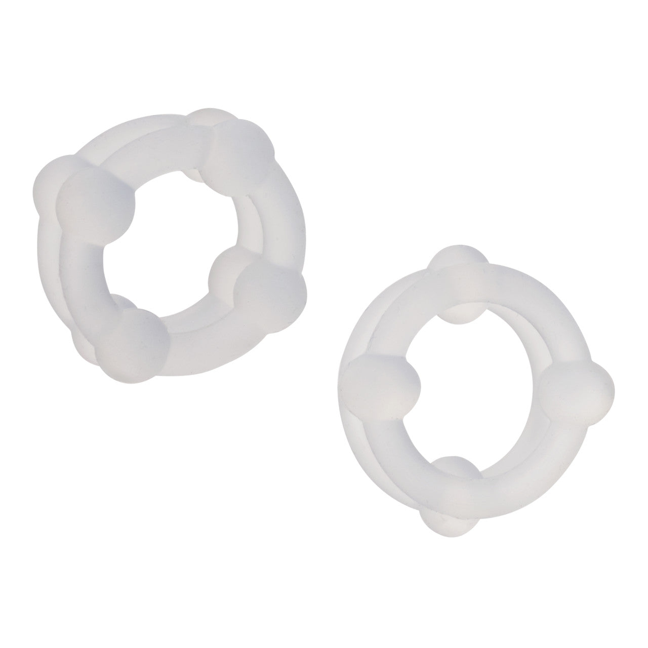 CalExotics Alpha Liquid Silicone Double Stacker Cock Ring Clear Cock Ring Sets