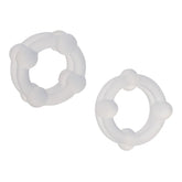 CalExotics Alpha Liquid Silicone Double Stacker Cock Ring Clear Cock Ring Sets