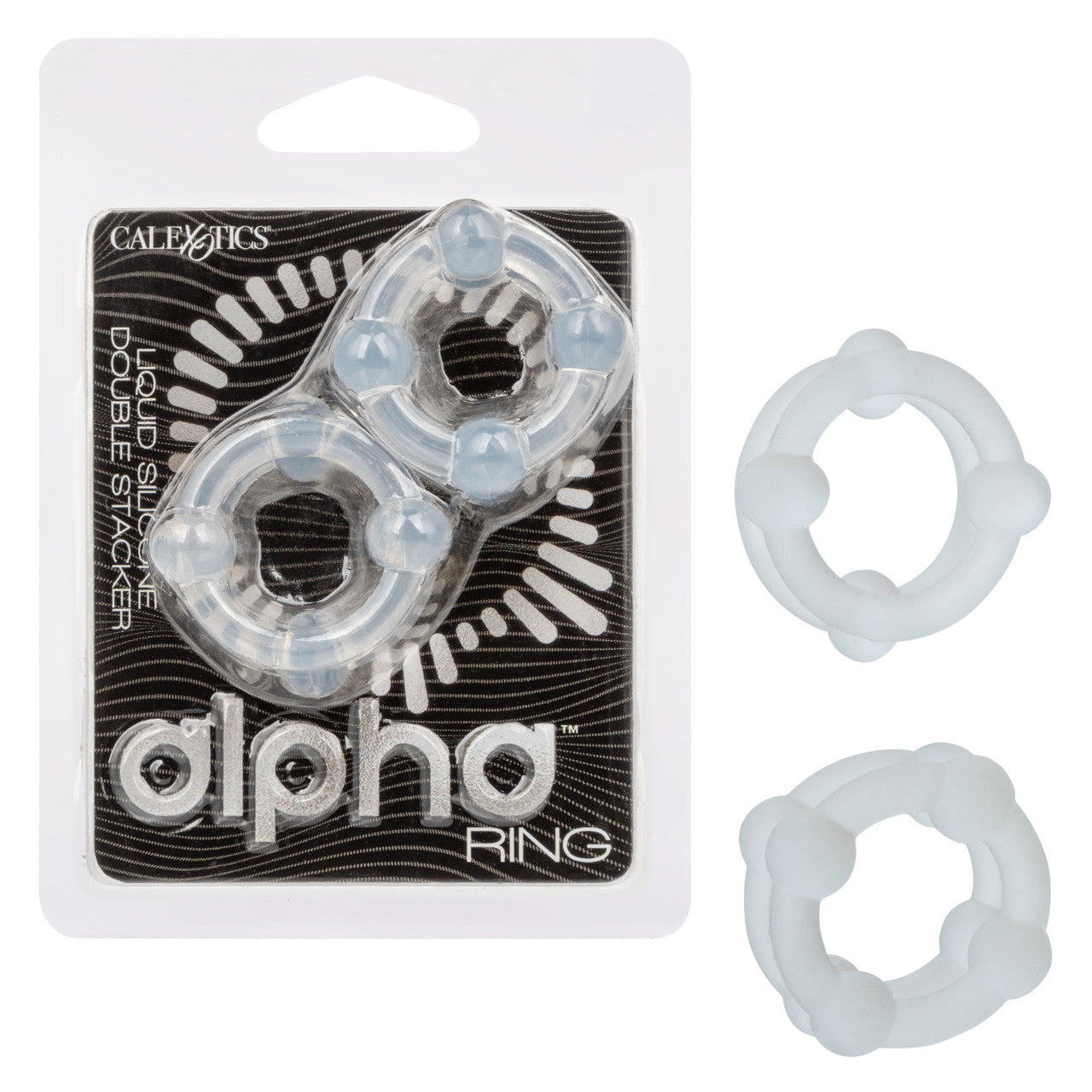 CalExotics Alpha Liquid Silicone Double Stacker Cock Ring Cock Ring Sets