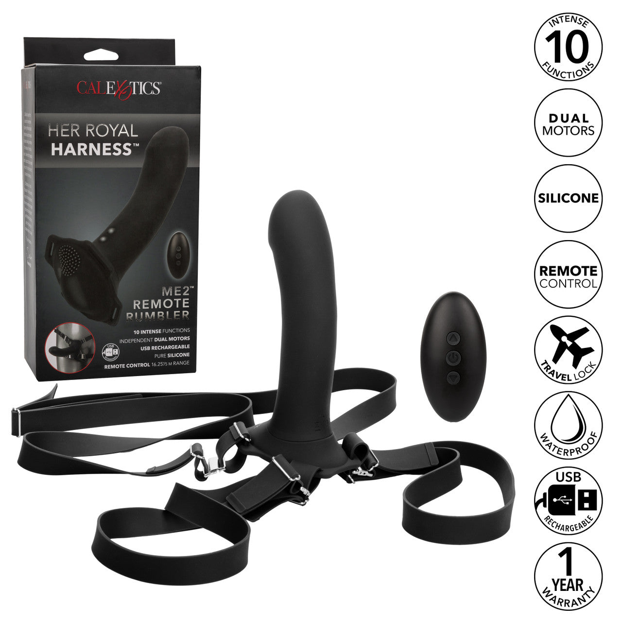 Her Royal Harness Me2 Remote Rumbler Strap-On Set Strap On Sextoys