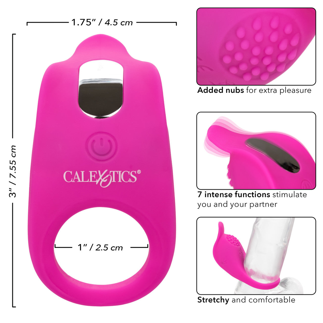 CalExotics Teasing Enhancer Cock Ring Purple Cock Rings
