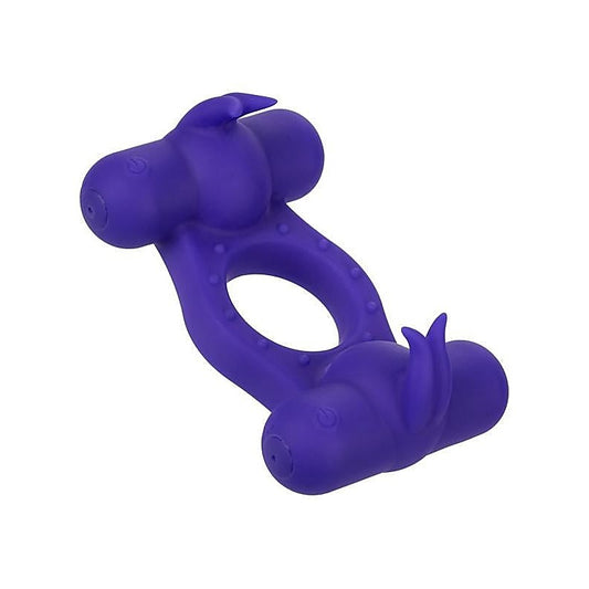 Silicone 12-Functions Rechargeable Triple Orgasm Enhancer Ring