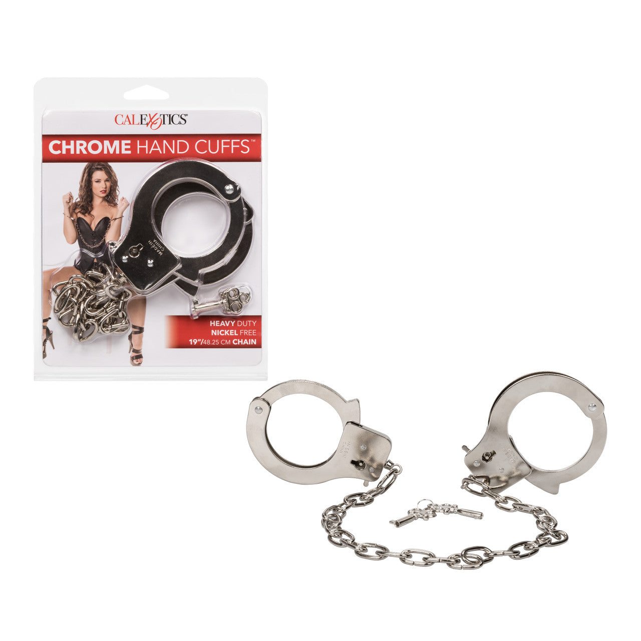 California Exotics BDSM Play Chrome Hand Cuffs Cuffs And Restraints