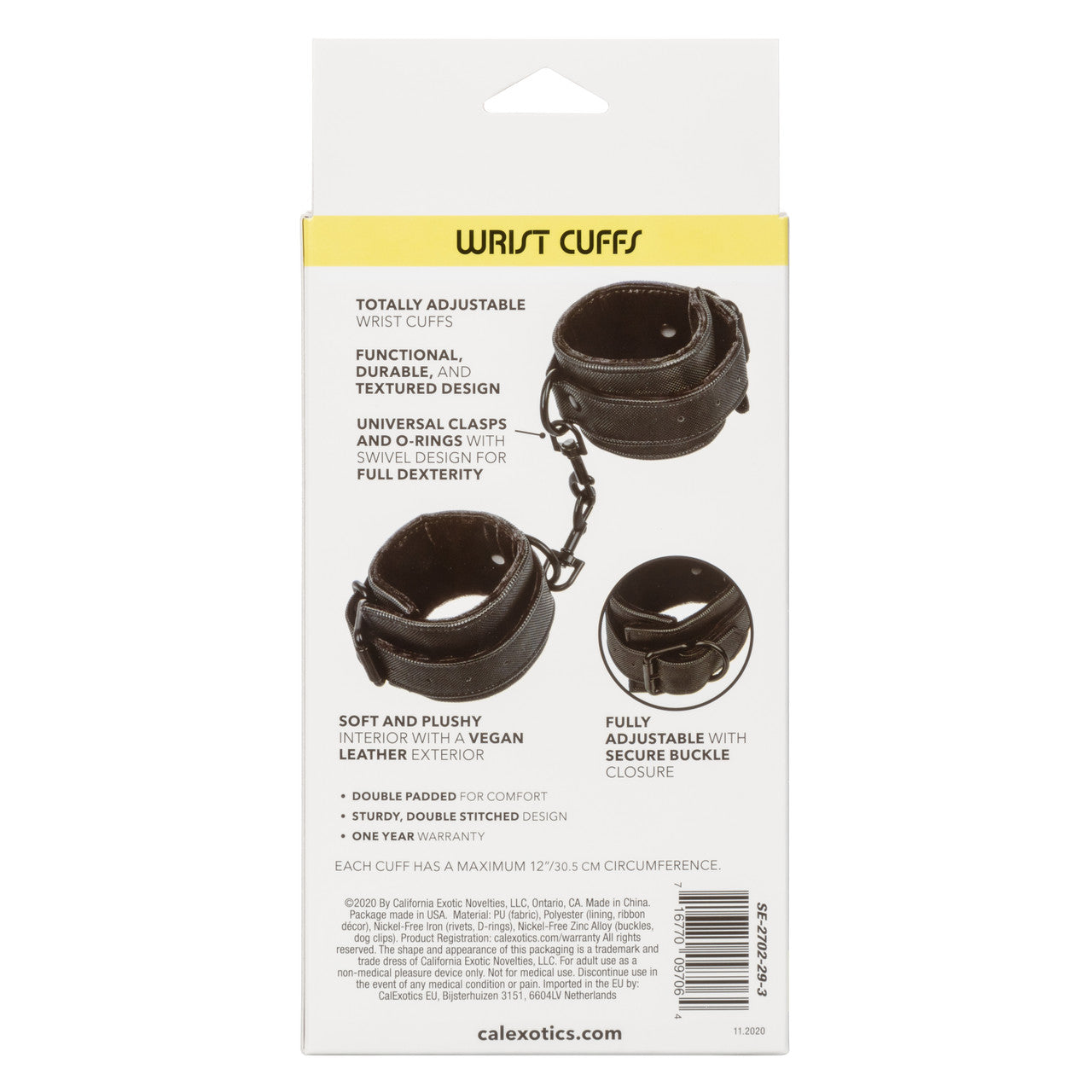 California Exotics Boundless Fetish Play Wrist Cuffs Cuffs and Restraints