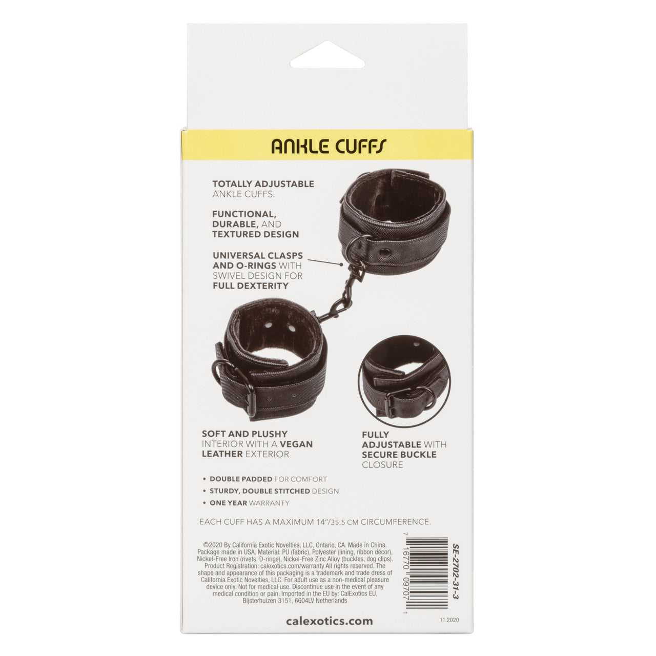 CalExotics Boundless BDSM Play Ankle Cuffs Cuffs and Restraints