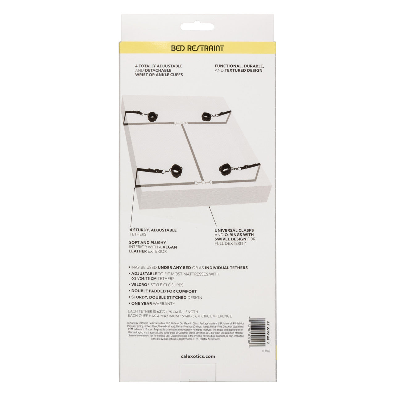 CalExotics Boundless Bondage Play Bed Restraint Cuffs and Restraints