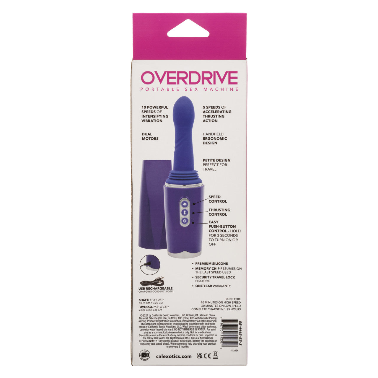 CelExotics Overdrive Portable Sex Machine Travel Thruster Sex Machines