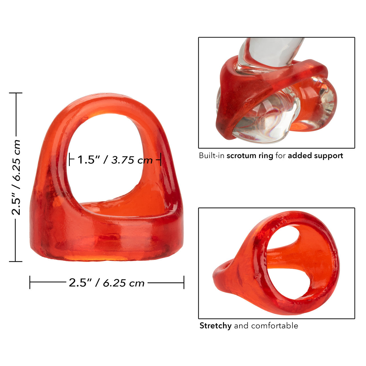 Colt Xl Snug Tugger Stretchy Mens Cock Ring Red Stretchy Cock Rings