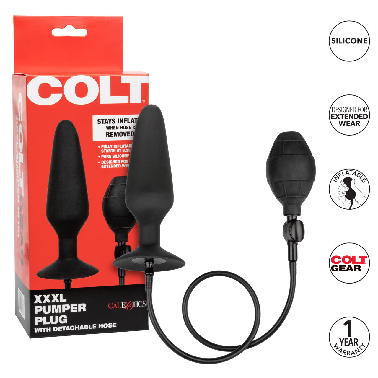 Colt XXXL Pumper Plug with Detachable Hose Inflatable Dildos and Vibrators
