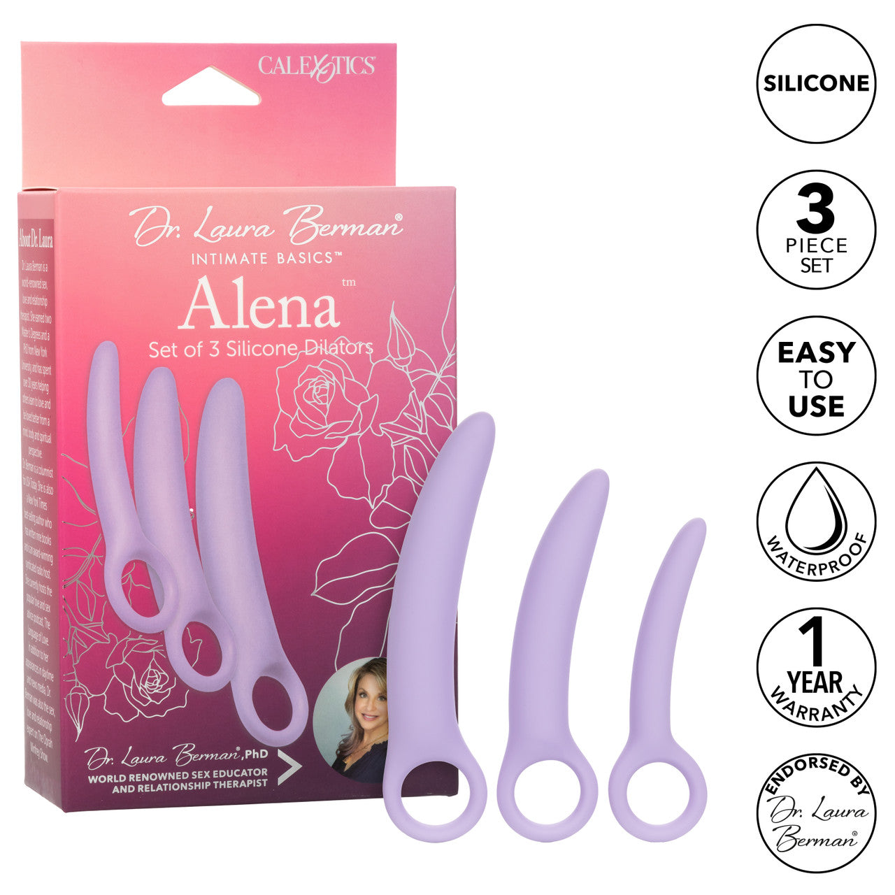 Dr. Laura Berman Alena Set Of 3 Silicone Dilators Clit Ticklers and Pulsators