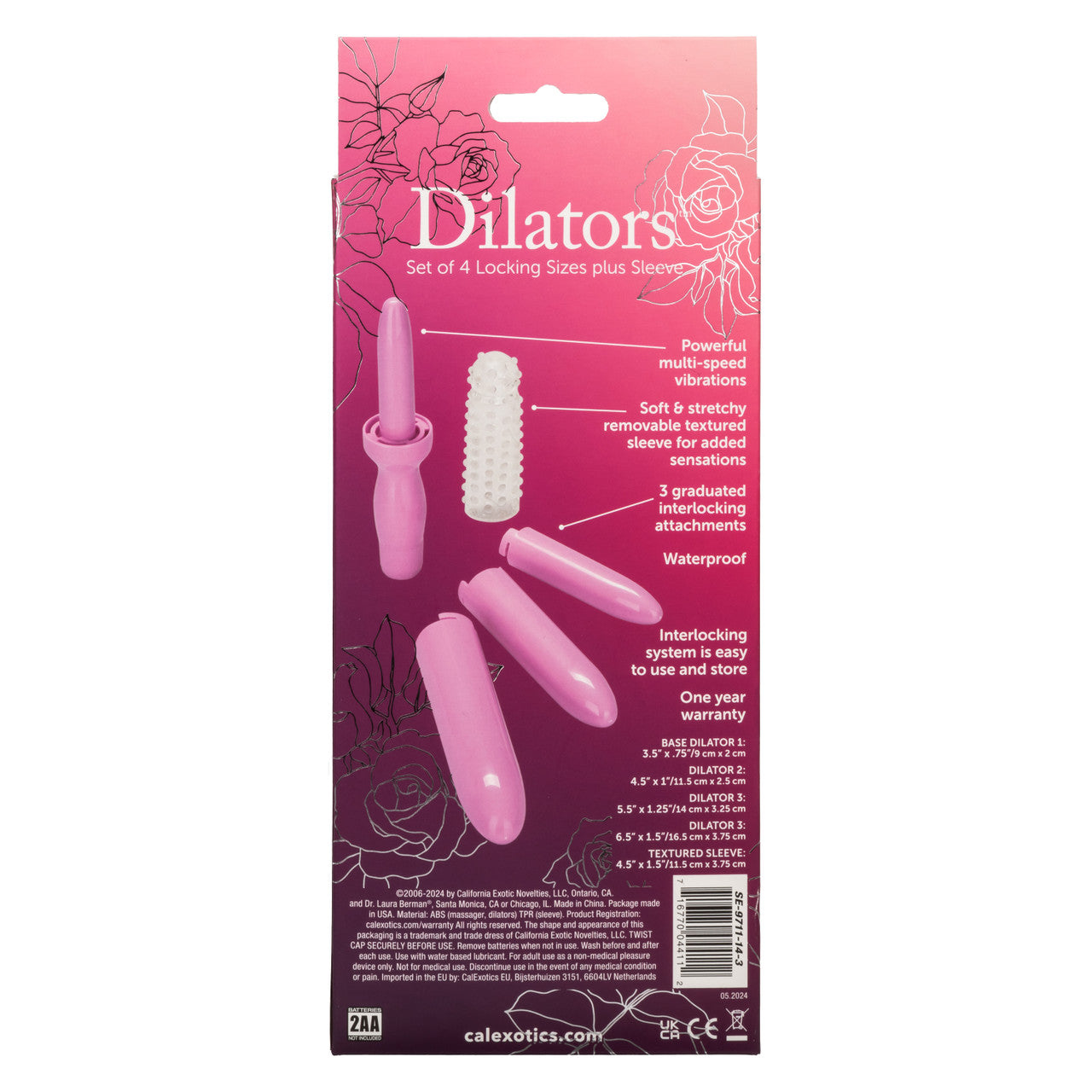 Dr. Laura Berman Dilators Set Of 4 Locking Sizes Plus Sleeve Sex Kits